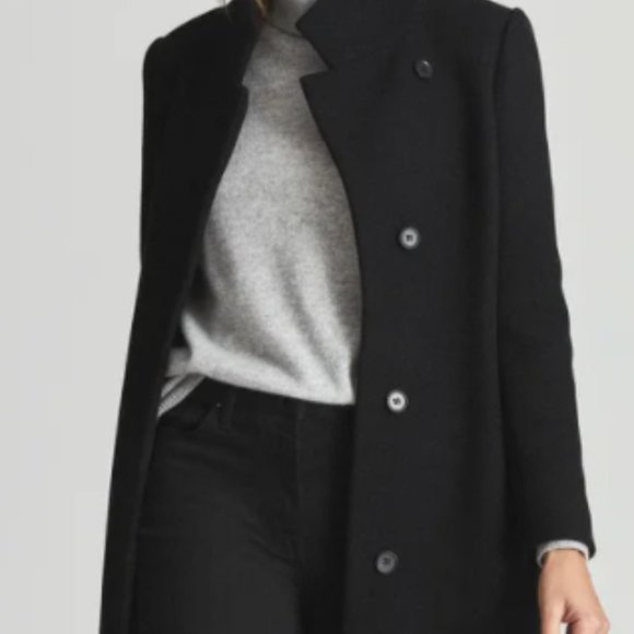 REISS Marcie Wool Blend Coat Navy Size US/4 UK